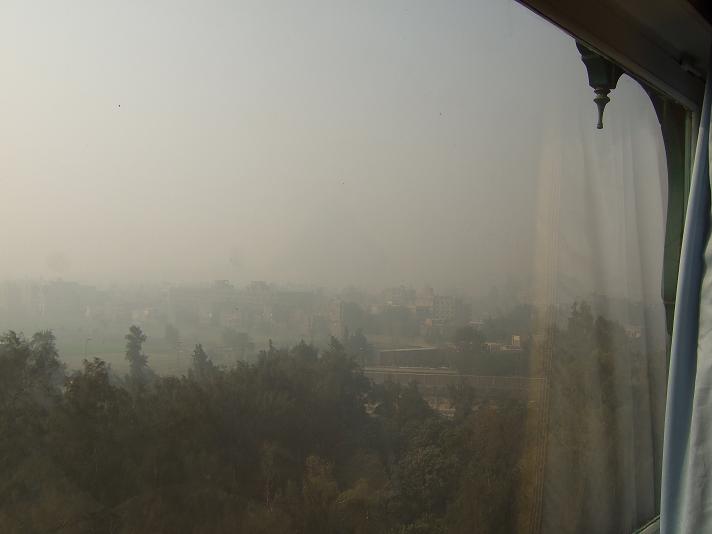 View from my hotel when the dust is flying.